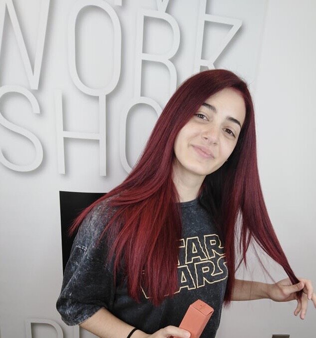 red hair color kokkina mallia long hair color experts kommotirio hair salon vafi malliwn isia kokkina mallia